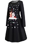cheap Christmas Dresses-Women&#039;s Black old man Black snowman Blue Green Red Dresses Christmas S M L XL XXL / Cotton / Cotton
