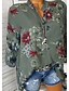 abordables Tops &amp; Blouses-Mujer Blusa Camisa Floral Flor Manga Larga Floral Bolsillo Botón Escote Redondo Básico Tops Blanco Azul Piscina Rojo