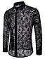 cheap Men&#039;s Shirts-Men&#039;s Shirt Prom Shirt Collar Solid Colored White Black Long Sleeve Lace Mesh Party Club Tops Basic Sexy / Cut Out