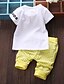 cheap Boys&#039; Clothing Sets-Baby Boys&#039; Basic Daily Cotton Patchwork Patchwork Short Sleeve Regular Clothing Set Yellow Light gray Red / Toddler