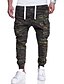 cheap Pants-Men&#039;s Sporty Active Elastic Waistband Drawstring Print Sweatpants Trousers Cargo Pants Plus Size Full Length Pants Inelastic Sports &amp; Outdoor Daily Camo / Camouflage Mid Waist Army Green M L XL XXL
