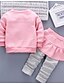 cheap Girls&#039; Clothing Sets-Baby Girls&#039; Basic Daily Solid Colored Color Block Patchwork Long Sleeve Regular Clothing Set Red Yellow Blushing Pink
