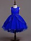 cheap Girls&#039; Dresses-Kids Little Girls&#039; Dress Solid Colored Party Holiday Tulle Dress Blue Blushing Pink Fuchsia Knee-length Cotton Sleeveless Cute Sweet Dresses Summer Regular Fit / Asymmetrical