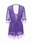 cheap At Home-Women’s Sexy Babydoll &amp; Slips / Robes Nightwear Gift Solid Colored / Embroidered Blushing Pink Purple Lavender L XL XXL / Deep V/StayCation