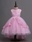 preiswerte Kleider für Mädchen-Kinder Wenig Mädchen Kleid Solide Party Festtage Tüll-Kleid Blau Rosa Fuchsie Knielang Baumwolle Ärmellos nette Art Süß Kleider Sommer Normale Passform / Asymmetrisch