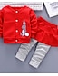 preiswerte Kleidersets für Mädchen-Baby Mädchen Grundlegend Alltag Solide Einfarbig Patchwork Langarm Standard Kleidungsset Rote Gelb Rosa
