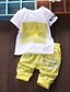 cheap Boys&#039; Clothing Sets-Baby Boys&#039; Basic Daily Cotton Patchwork Patchwork Short Sleeve Regular Clothing Set Yellow Light gray Red / Toddler