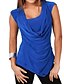 cheap Tank Tops-Women&#039;s Plus Size Blouse T shirt Shirt Plain Solid Colored Pleated Cowl Basic Streetwear Tops Wine Fuchsia Royal Blue