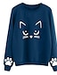 cheap Winter Coats-Women&#039;s Sweatshirt Character Going out Wine Black Royal Blue S M L XL XXL XXXL