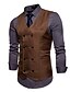 abordables New To Sale-Hombre Chaleco Boda Trabajo Negocio Casual Casual elegante Poliéster Color sólido Escote en Pico Negro Blanco Vino Azul Marino Chaleco
