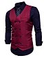 abordables New To Sale-Hombre Chaleco Boda Trabajo Negocio Casual Casual elegante Poliéster Color sólido Escote en Pico Negro Blanco Vino Azul Marino Chaleco