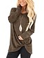 preiswerte Sweaters &amp; Cardigans-Damen Ausgehen / Wochenende Grundlegend / Street Schick Solide Langarm Lose Standard Kaschmir Pullover Jumper, Rundhalsausschnitt Herbst / Winter Kaschmir Schwarz / Wein / Leicht Blau S / M / L