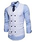 abordables New To Sale-Hombre Chaleco Boda Trabajo Negocio Casual Casual elegante Poliéster Color sólido Escote en Pico Negro Blanco Vino Azul Marino Chaleco