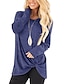 cheap Sweaters &amp; Cardigans-Women&#039;s Going out / Weekend Basic / Street chic Solid Colored Long Sleeve Loose Regular Cashmere Sweater Jumper, Round Neck Fall / Winter Cashmere Black / Wine / Light Blue S / M / L / Sexy