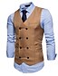 abordables New To Sale-Hombre Chaleco Boda Trabajo Negocio Casual Casual elegante Poliéster Color sólido Escote en Pico Negro Blanco Vino Azul Marino Chaleco