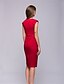 cheap Elegant Dresses-Women&#039;s Bodycon Cotton Knee Length Dress - Sleeveless Solid Colored Fall Deep V Sexy Work Cotton Slim Black Red Navy Blue S M L XL XXL