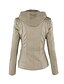 abordables Vestes Femme-Femme Court Veste Quotidien Couleur Pleine basique Blanche Noir Marron clair Marron XS S M L