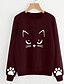 cheap Winter Coats-Women&#039;s Sweatshirt Character Going out Wine Black Royal Blue S M L XL XXL XXXL