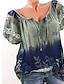 cheap Tops &amp; Blouses-Women&#039;s Daily Shirt Plus Size Tie Dye Short Sleeve Tops Boat Neck Blushing Pink Wine Army Green