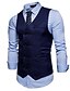 abordables New To Sale-Hombre Chaleco Boda Trabajo Negocio Casual Casual elegante Poliéster Color sólido Escote en Pico Negro Blanco Vino Azul Marino Chaleco