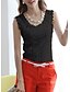 abordables Camisetas sin mangas-Mujer Camiseta sin mangas Plano Un Color Escote Redondo Tops Blanco Negro