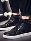 billige Women&#039;s Sneakers-Dame Treningssko Store størrelser Flat hæl Sporty Fritid Daglig Kontor og karriere Syntetisk Tursko Svart / Gull / Sølv