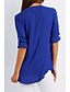 billige Tops &amp; Blouses-Dame Bluse Ensfarget Avslappet Daglig Kortermet Bluse Skjorte V-hals Glidelås Quarter Zip Grunnleggende Vannmelon Rosa Hvit Svart S