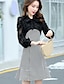 cheap Party Dresses-Women&#039;s Daily Basic A Line Dress - Check V Neck Black White S M L XL