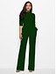 abordables Jumpsuits &amp; Rompers-Combinaison-pantalon Femme Manches 3/4 Couleur Pleine Vêtement de rue Vin Vert Véronèse Noir Bleu Roi Rouge Blanche Jaune S M L XL XXL 3XL / Ample