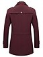cheap Men&#039;s Christmas Outerwear-Men&#039;s Daily Regular Coat, Solid Colored Shirt Collar Long Sleeve Wool Wine / Camel / Brown