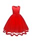 preiswerte Kleider für Mädchen-Kinder Wenig Kleid Mädchen Einfarbig Blume Täglich Tüll-Kleid Spitze Layer-Look Weiß Purpur Rote Ärmellos Basic Kleider 3-12 Jahre