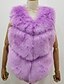 cheap Furs &amp; Leathers-Women&#039;s Daily Basic Fall &amp; Winter Short Vest, Solid Colored V Neck Sleeveless Faux Fur Light gray / Royal Blue / Lavender