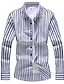 cheap Men&#039;s Socks-Men&#039;s Daily Basic Plus Size Shirt - Striped / Color Block Light Blue / Long Sleeve