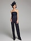 cheap Mother of the Bride Dresses-ADOR Jumpsuits Strapless Floor Length Chiffon / Lace Mother of the Bride Dress with Sequin / Lace