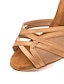 abordables Pumps &amp; Heels-Mujer Zapatos de Baile Latino Salón Zapatos de Salsa Baile en línea Sandalia Zapatilla Hebilla Tacón alto delgado Marrón Tira de tobillo Satén / Rendimiento / EU37