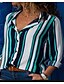cheap Tops &amp; Blouses-Women&#039;s Striped Shirt - Cotton Daily Shirt Collar Wine / Black / Blue / Purple / Fuchsia / Orange / Green