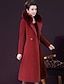 cheap Coats &amp; Trench Coats-Women&#039;s Coat Going out Winter Fall Maxi Coat Regular Fit Jacket Long Sleeve Black Wine Fuchsia