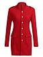 cheap Jackets-Women&#039;s Blazer Solid Colored Basic Long Sleeve Coat Fall Daily Long Jacket Blue / Stand Collar / Slim