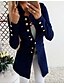 cheap Jackets-Women&#039;s Blazer Solid Colored Basic Long Sleeve Coat Fall Daily Long Jacket Blue / Stand Collar / Slim