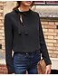 cheap Tops &amp; Blouses-Women&#039;s Shirt Solid Colored Round Neck Daily Long Sleeve Tops Basic Black Gray Red