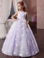 abordables Robes pour Filles-Robe Fille Enfants Robe en Tulle Petit Floral Maille Dentelle Imprimer Soirée Vacances Blanche Violet Rose Claire Maxi Coton Polyester Sans Manches Rétro Vintage Doux Robes L&#039;autume Printemps Standard