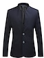 cheap Men&#039;s Christmas Outerwear-Men&#039;s Daily Basic Regular Blazer, Solid Colored V Neck Long Sleeve Cotton / Polyester Black / Navy Blue / Gray