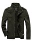 cheap Sale-Men&#039;s Jacket Fall Winter Daily Weekend Regular Coat Stand Collar Regular Fit Basic Jacket Long Sleeve Solid Colored Army Green Khaki Black