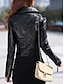 cheap Jackets-Women&#039;s Jacket Daily Short Coat Shirt Collar Slim Streetwear Jacket Long Sleeve Solid Colored Wine Black
