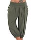cheap Bottoms-Women&#039;s Basic Chinos Calf-Length Pants Inelastic Daily Solid Colored Mid Waist Soft Blue Army Green Black Gray White S M L XL XXL