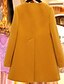 cheap Coats &amp; Trench Coats-Women&#039;s Coat Daily Long Coat Turtleneck Slim Basic Jacket Long Sleeve Solid Colored Yellow Black / Plus Size
