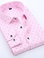 cheap Men&#039;s Shirts-Men&#039;s Shirt Polka Dot Geometric Print Long Sleeve Daily Slim Tops Business Basic Spread Collar Blue Blushing Pink White / Fall / Spring / Work