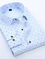cheap Men&#039;s Shirts-Men&#039;s Shirt Polka Dot Geometric Print Long Sleeve Daily Slim Tops Business Basic Spread Collar Blue Blushing Pink White / Fall / Spring / Work