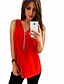 cheap Tank Tops-Women&#039;s Daily Tank Top Solid Colored Chiffon Zipper Fashion Sleeveless Slim Tops V Neck White Blue Red