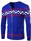 billige Men&#039;s Christmas Outerwear-Herre Daglig Geometrisk mønster Langærmet Tynd Normal Cardigan Sweater Jumper Sort / Blå / Navyblå L / XL / XXL